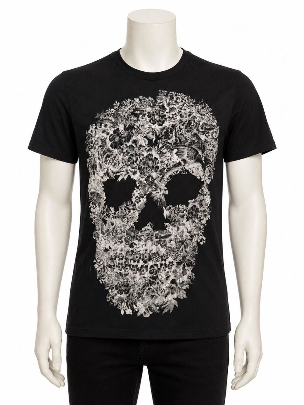 Alexander McQueen 2007 Skull Graphic T-Shirt Black Mens Small Cotton Italy